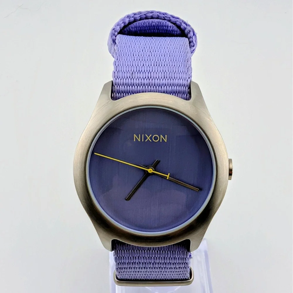 Nixon The Mod Women's Watch Lavender Dial Nylon Strap Stainless Steel 40mm
